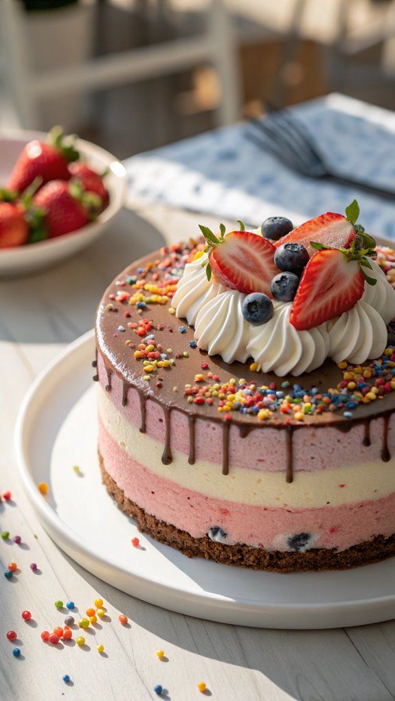 Indulge in a blissful slice of ice cream cake… Delicious Ice Cream Cake
